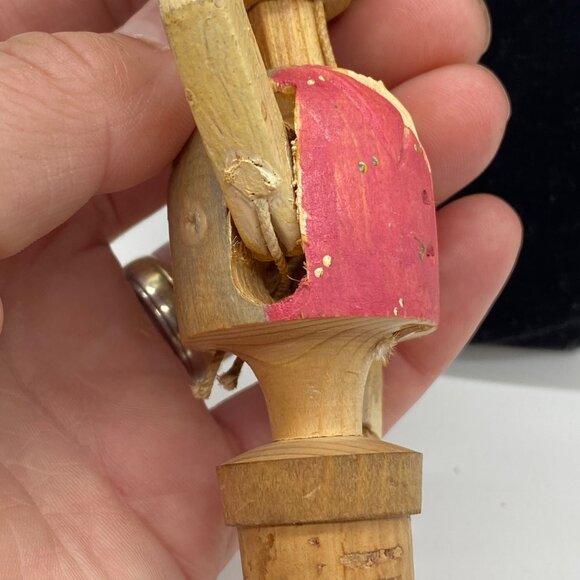 Vintage Mechanical Hand-Carved Wooden Wine Cork Stopper Animated Drinker - Picture 10 of 10